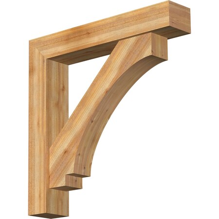 Ekena Millwork Imperial Block Rough Sawn Bracket w/ Offset Brace, Western Red Cedar, 8"W x 44"D x 44"H BKT0806X44X44IMP05RWR